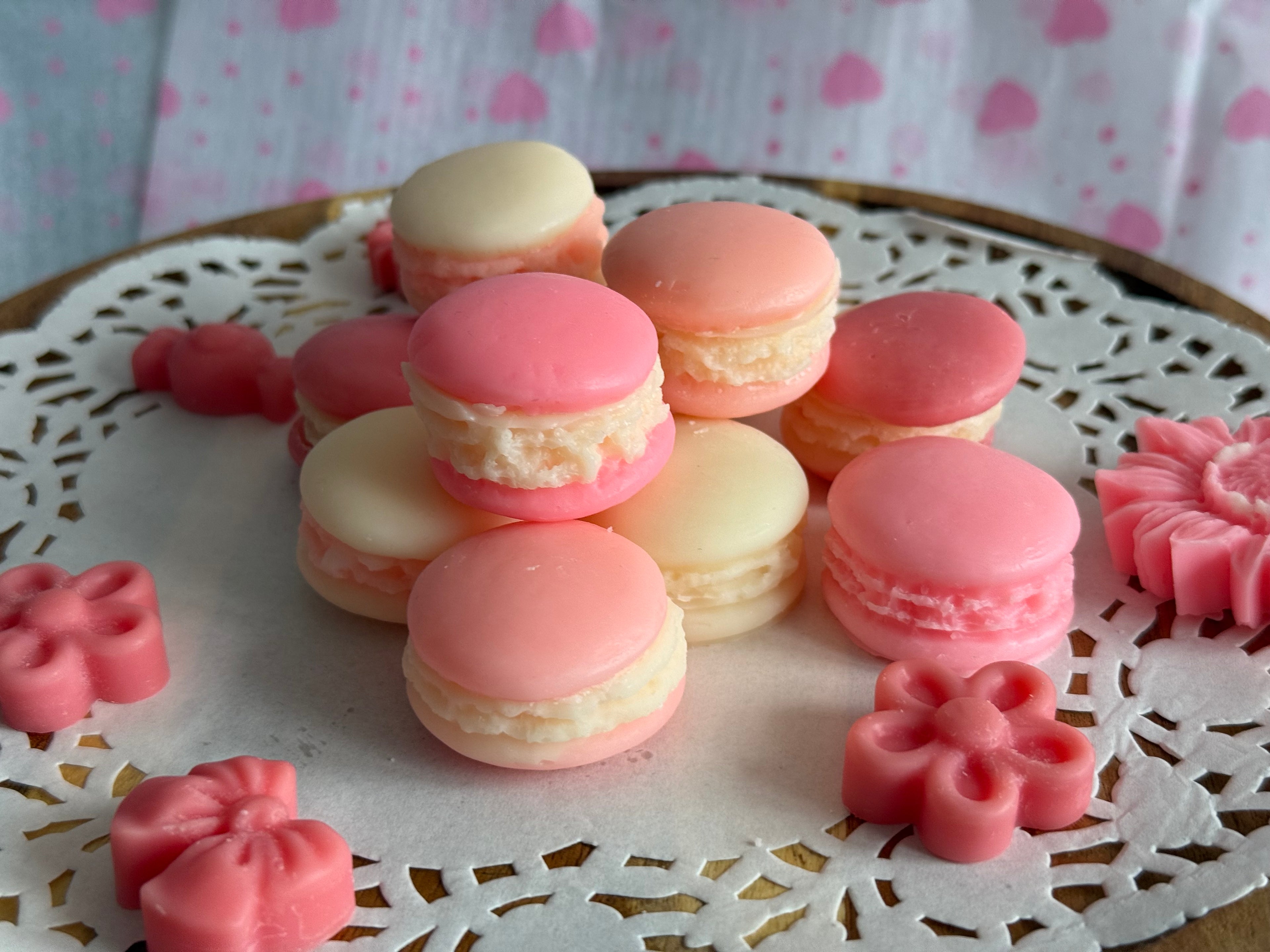 Fruit macaron soy wax melt dessert