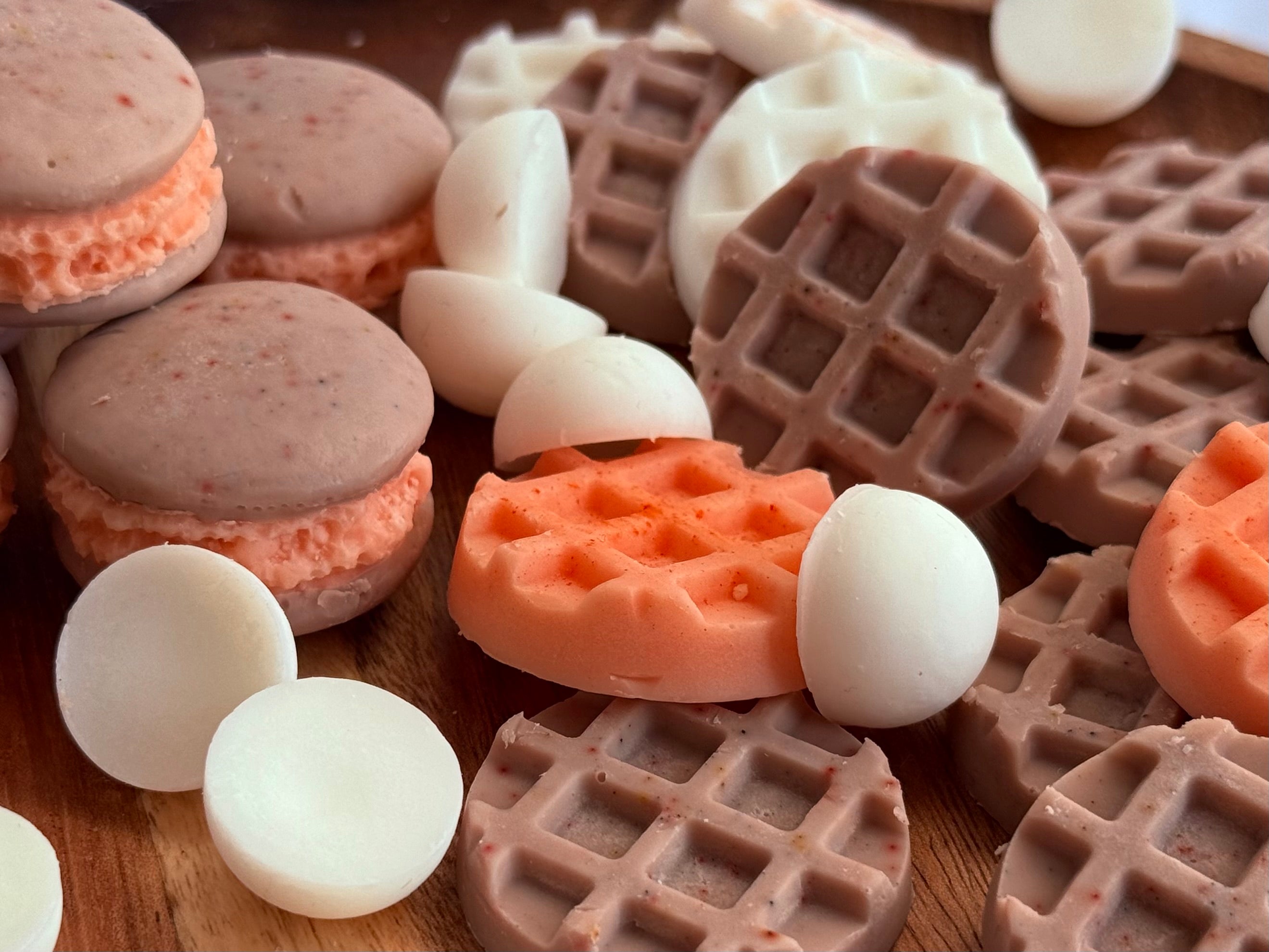 Fruit macaron soy wax melt dessert