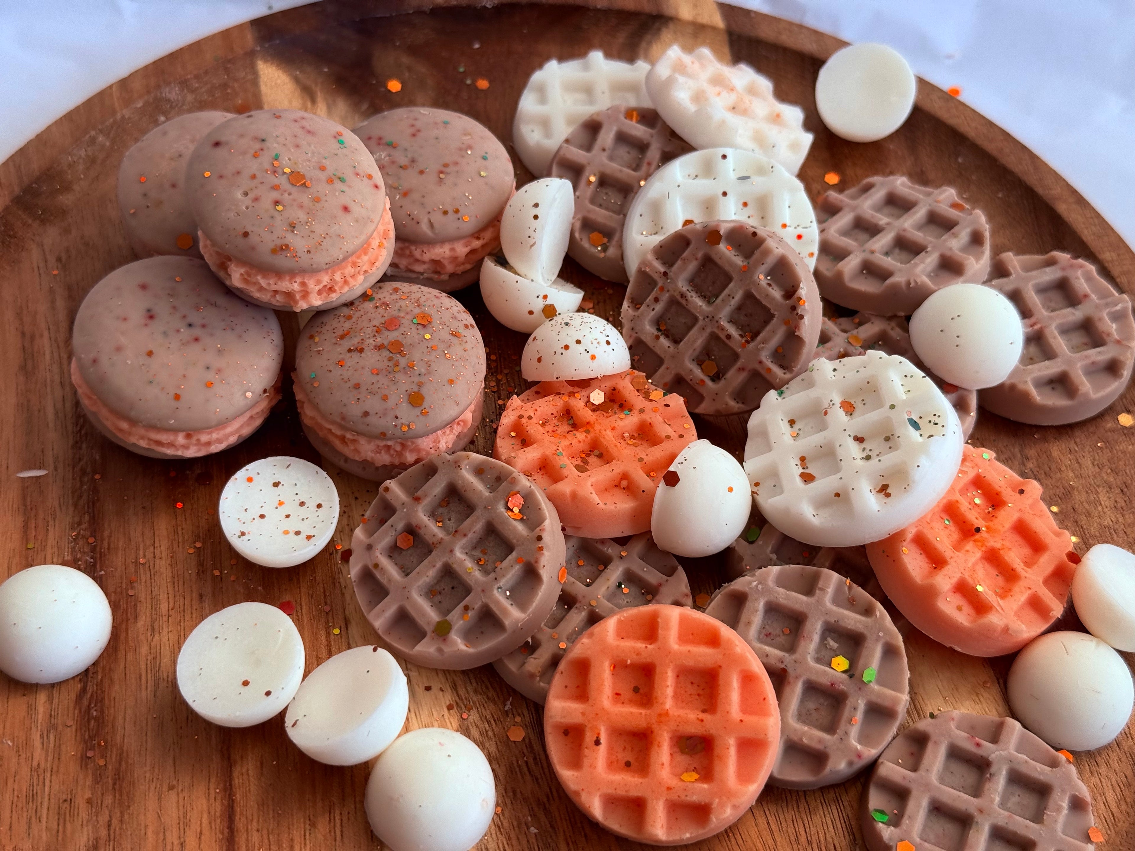 Fruit macaron soy wax melt dessert
